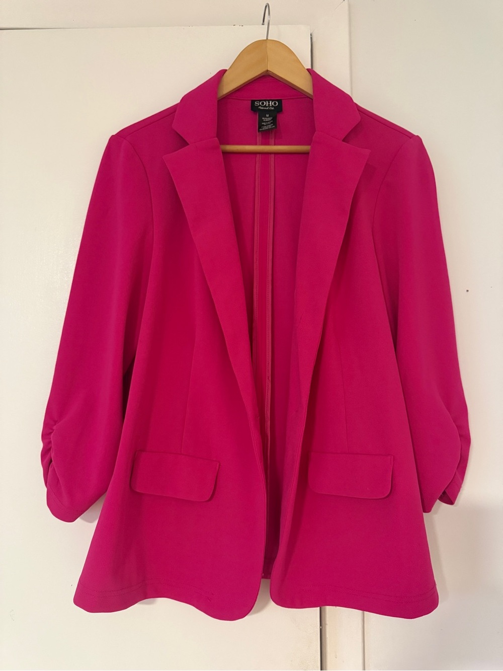 SOHO Women's Hot Pink Open-Front Blazer Jacket